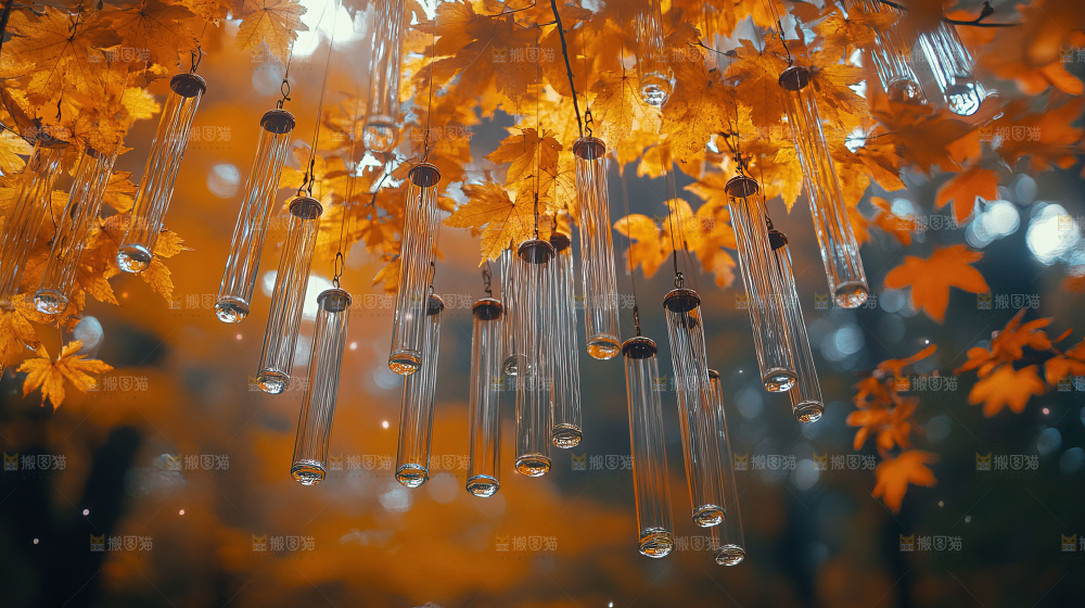 秋日落叶景观场景建筑素材