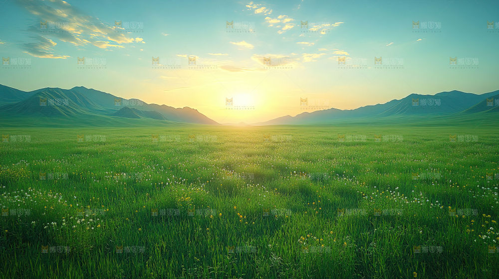 草原辽阔风景自然素材