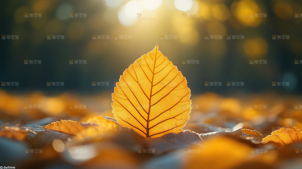 秋日落叶景观场景建筑素材