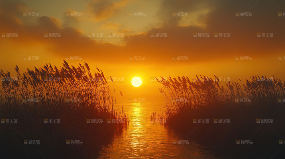 秋日芦苇自然风景合集
