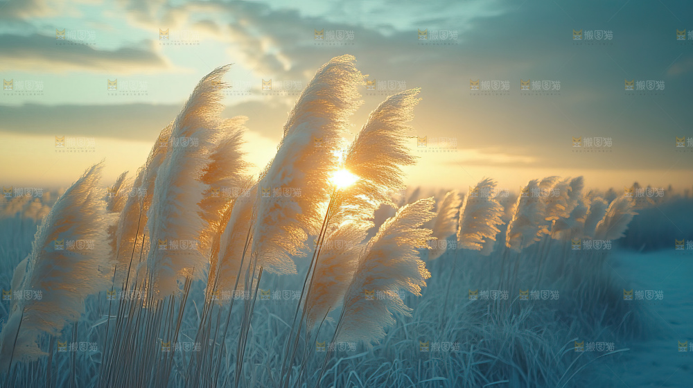 秋日芦苇自然风景合集