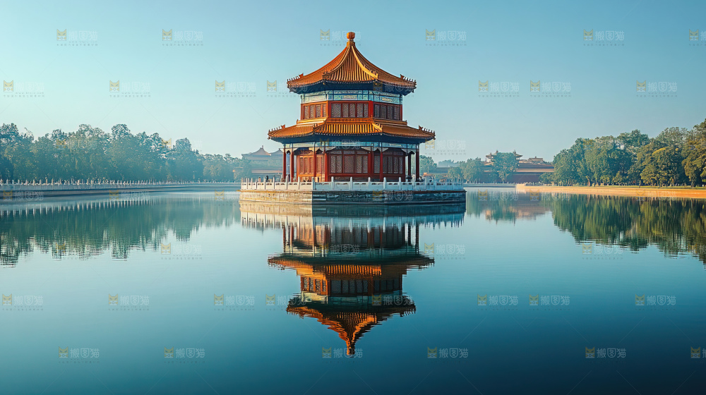 秋日落叶景观场景建筑素材