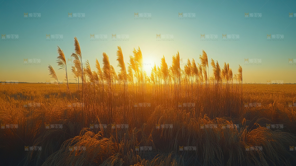 秋日芦苇自然风景合集