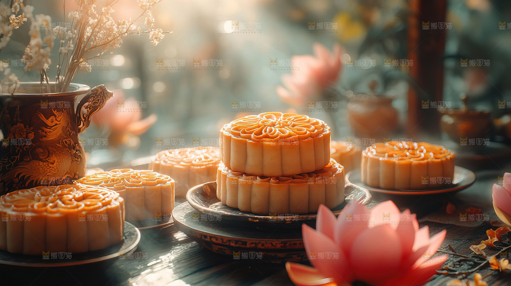 中秋节场景月饼传统文化