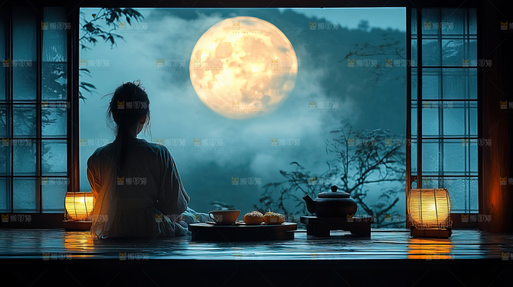 中秋赏月满月神秘传统人文