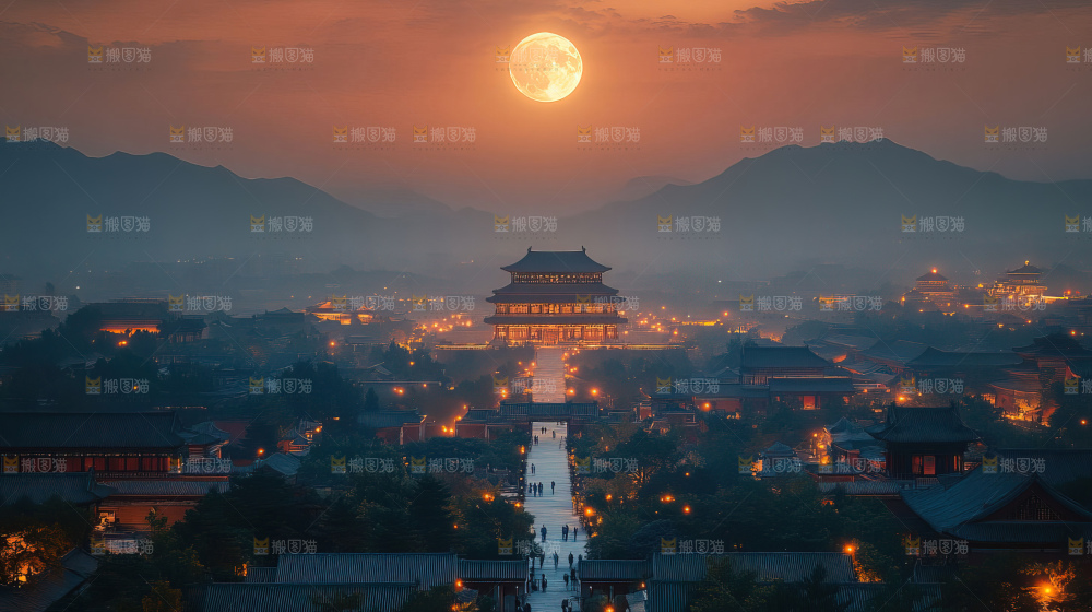中秋赏月满月神秘传统人文