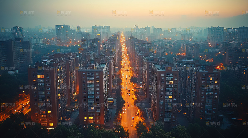 万家灯火城市夜景经济发展