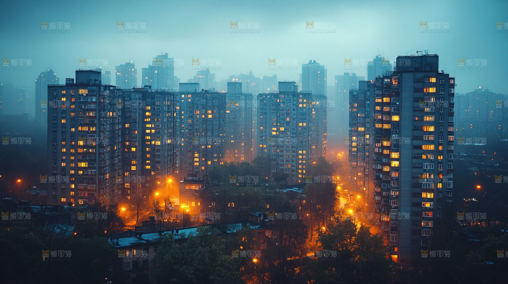 万家灯火城市夜景经济发展