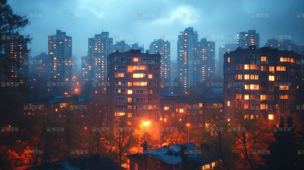 万家灯火城市夜景经济发展
