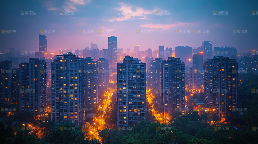 万家灯火城市夜景经济发展
