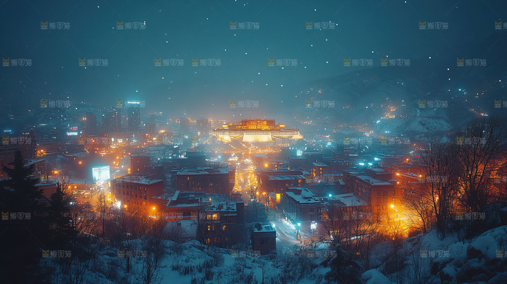 万家灯火城市夜景经济发展