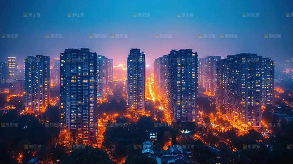 万家灯火城市夜景经济发展