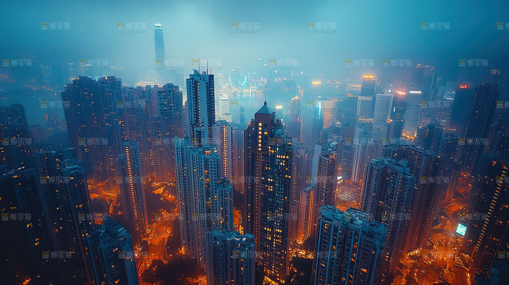 万家灯火城市夜景经济发展