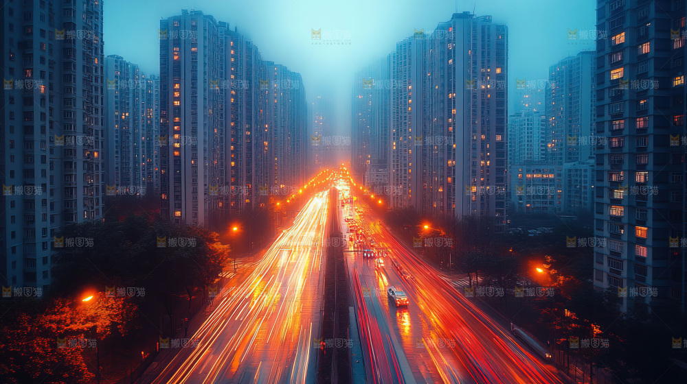 万家灯火城市夜景经济发展