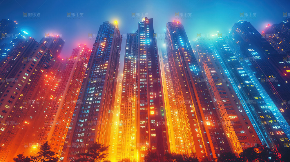 万家灯火城市夜景经济发展