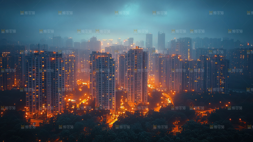 万家灯火城市夜景经济发展