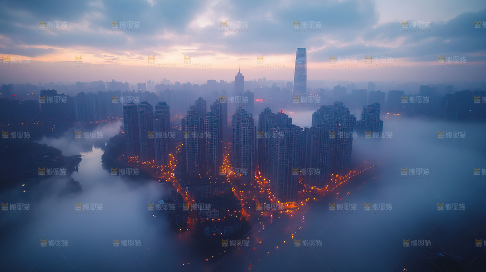 万家灯火城市夜景经济发展
