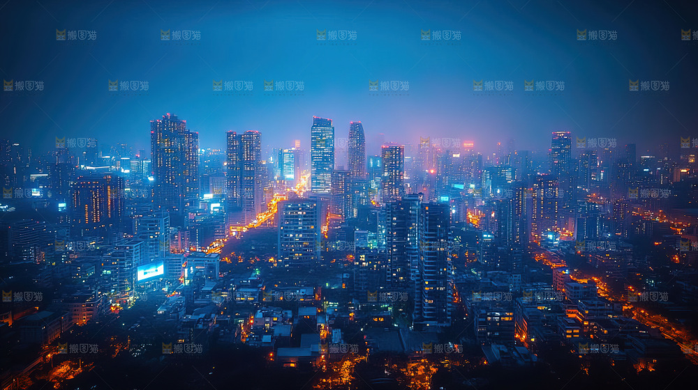 万家灯火城市夜景经济发展
