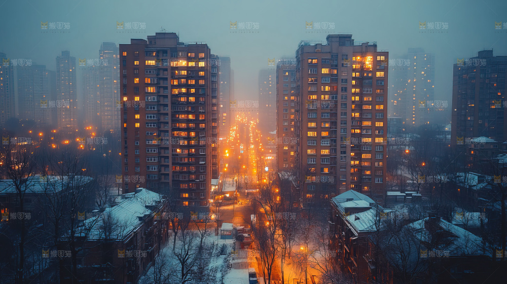 万家灯火城市夜景经济发展