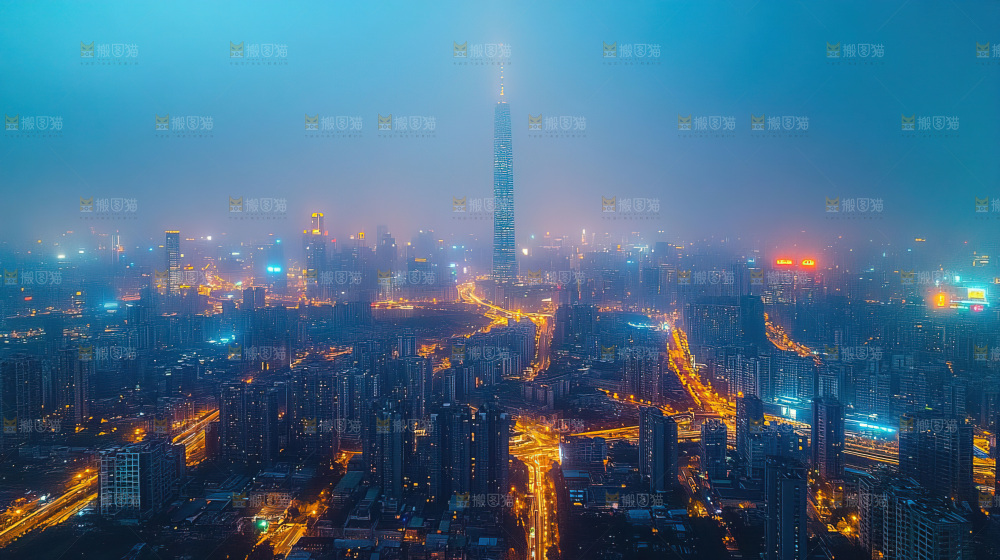 万家灯火城市夜景经济发展