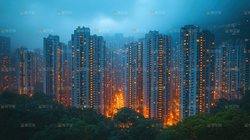 万家灯火城市夜景经济发展