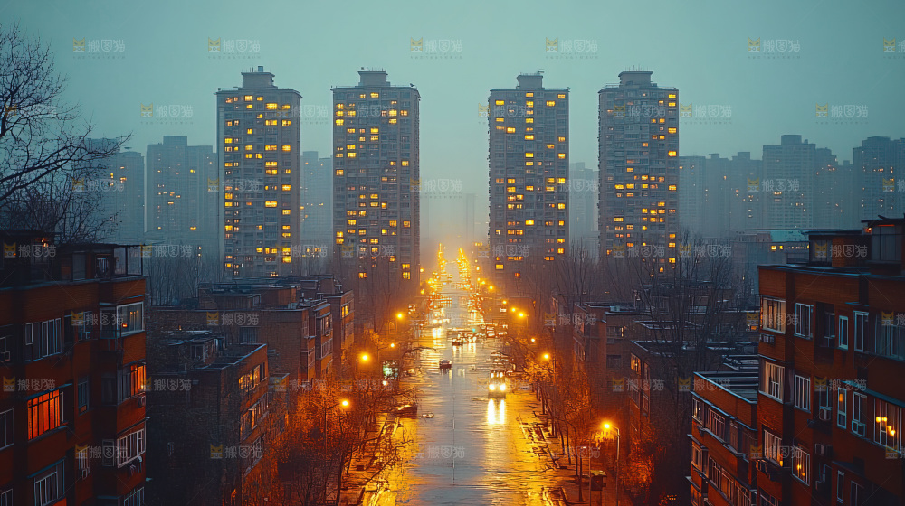 万家灯火城市夜景经济发展