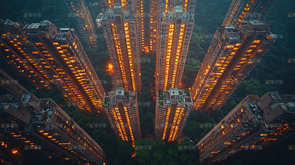 万家灯火城市夜景经济发展