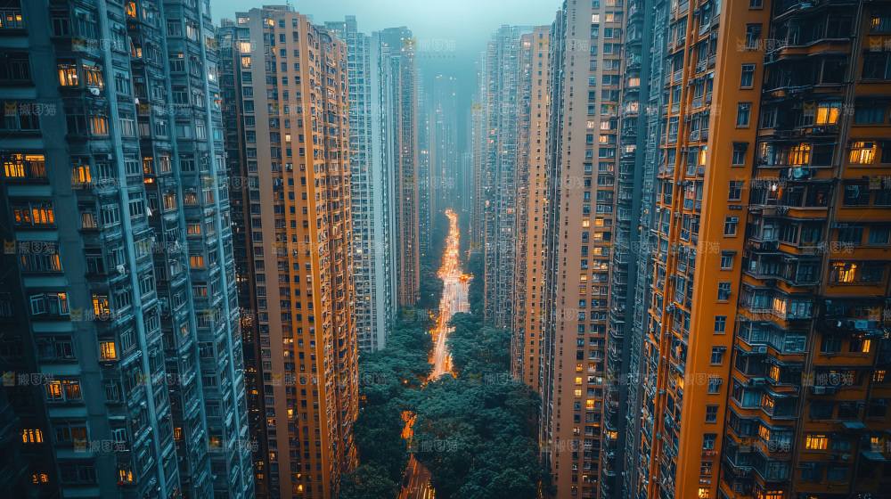 万家灯火城市夜景经济发展