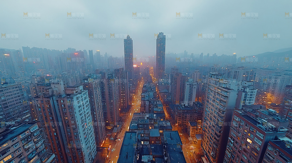 万家灯火城市夜景经济发展