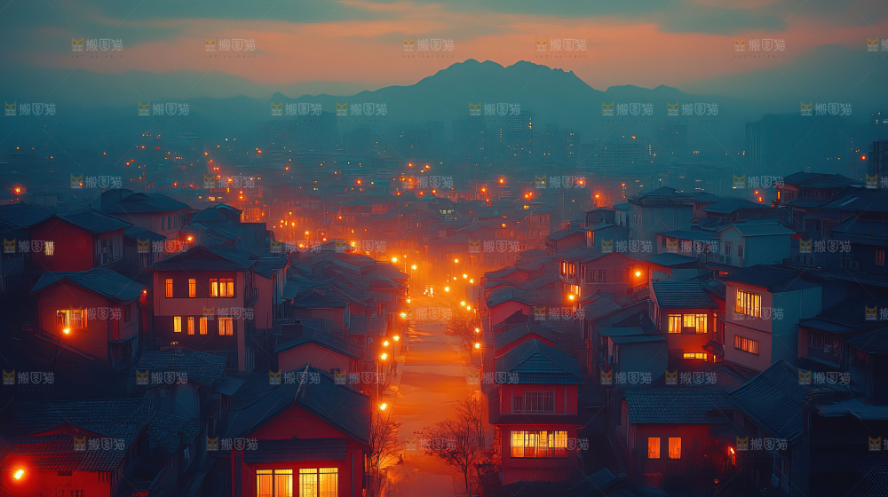 万家灯火城市夜景经济发展