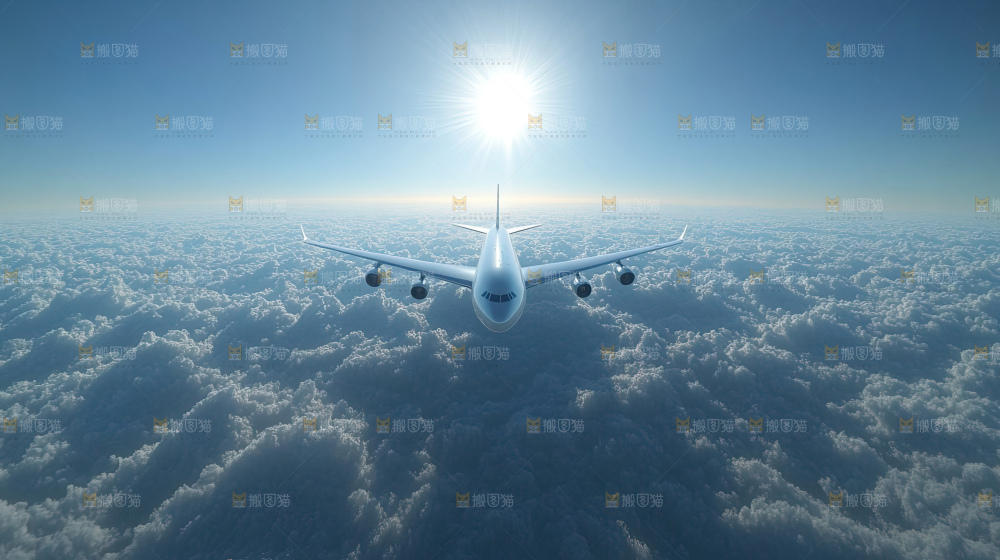 飞机离开地面飞向天空