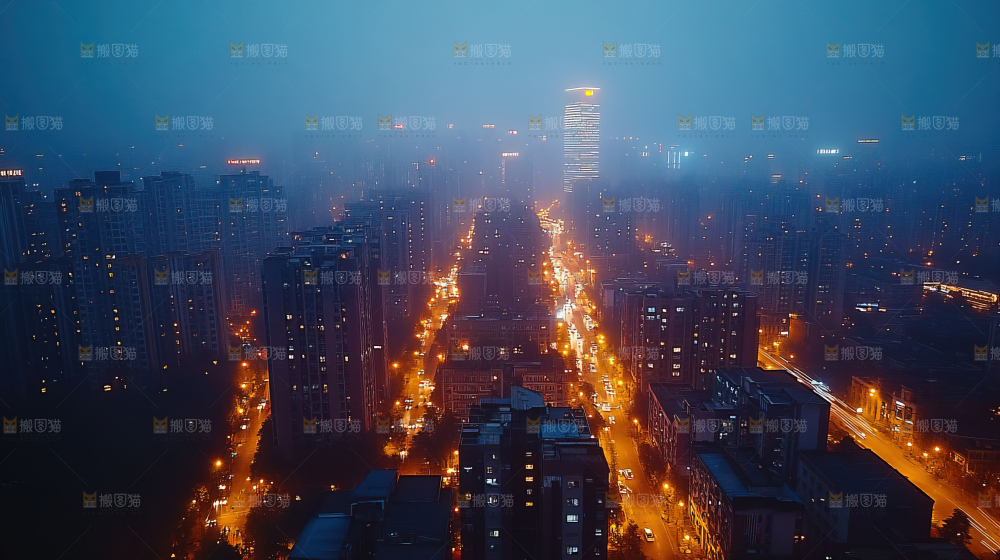 万家灯火城市夜景经济发展