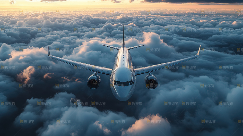 飞机离开地面飞向天空
