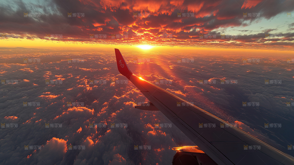 飞机离开地面飞向天空