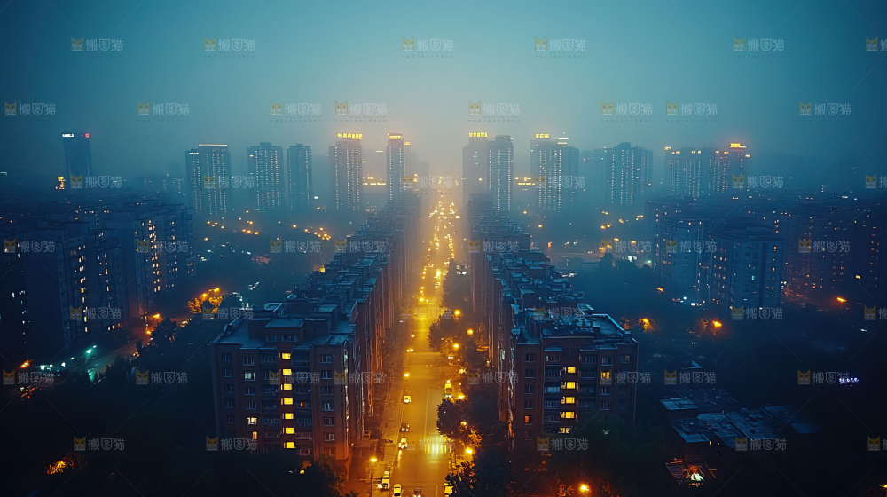 万家灯火城市夜景经济发展