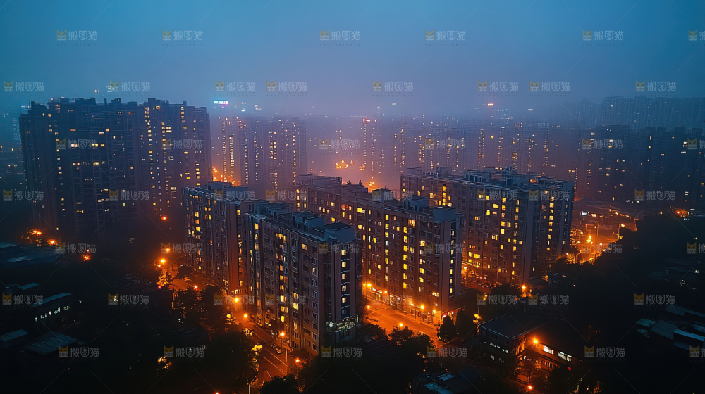 万家灯火城市夜景经济发展