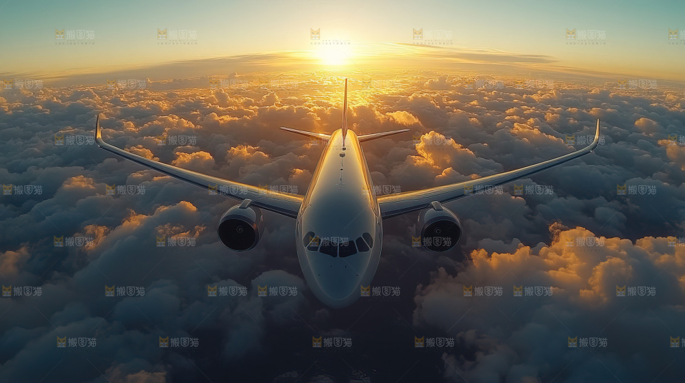 飞机离开地面飞向天空