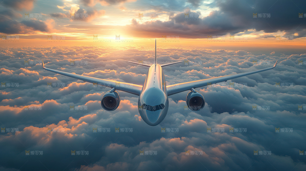 飞机离开地面飞向天空