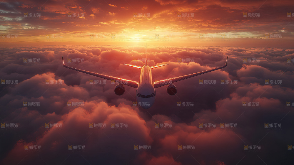飞机离开地面飞向天空