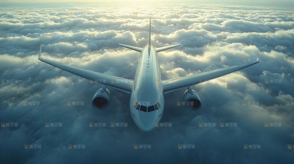 飞机离开地面飞向天空