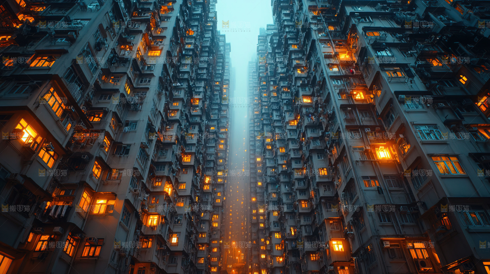 万家灯火城市夜景经济发展