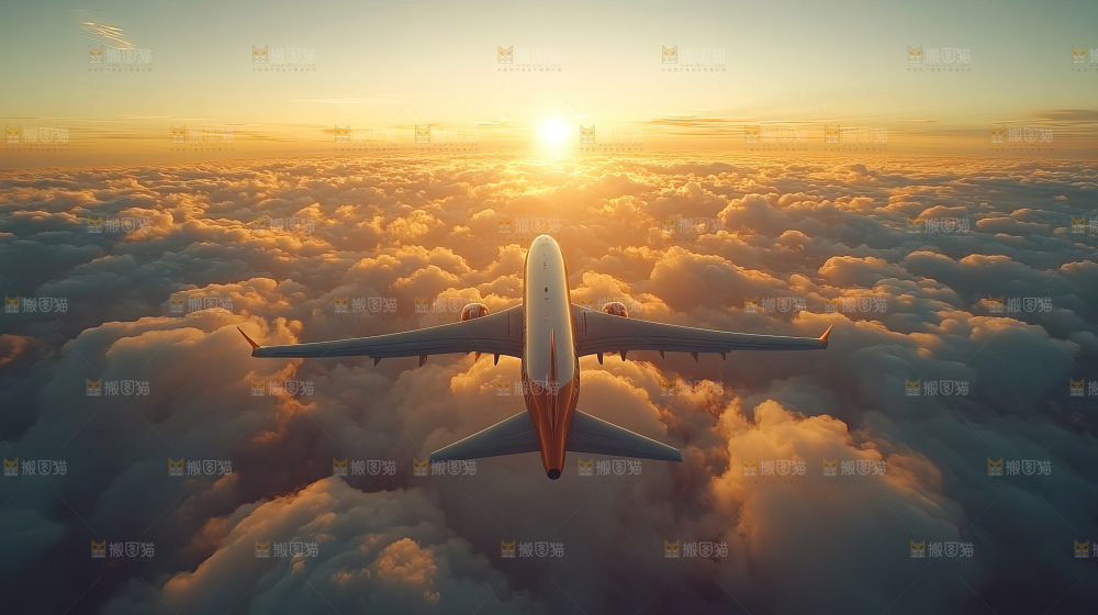 飞机离开地面飞向天空