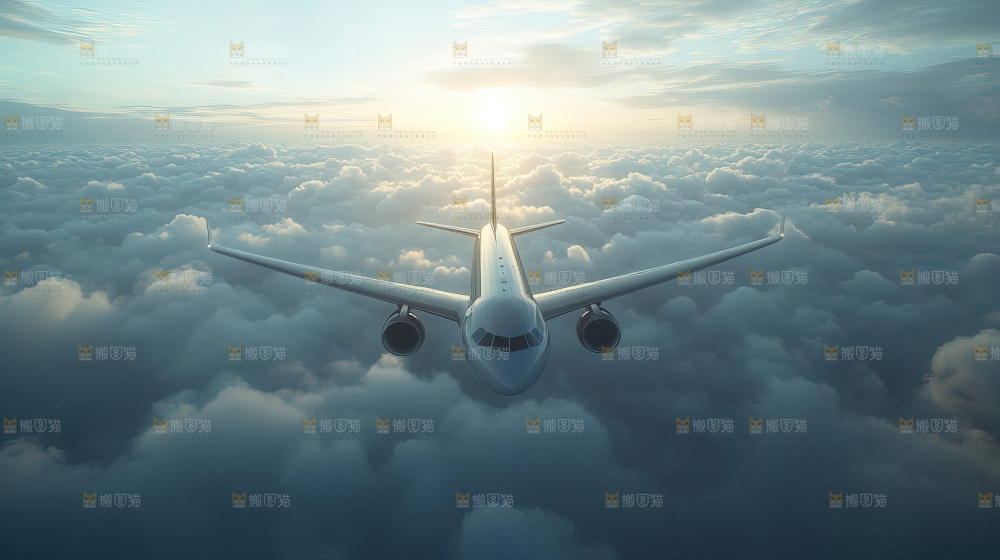 飞机离开地面飞向天空