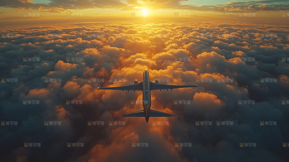 飞机离开地面飞向天空