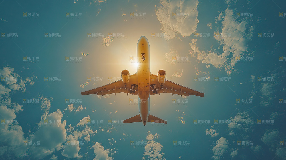 飞机离开地面飞向天空