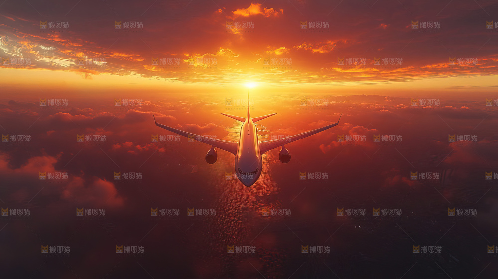飞机离开地面飞向天空
