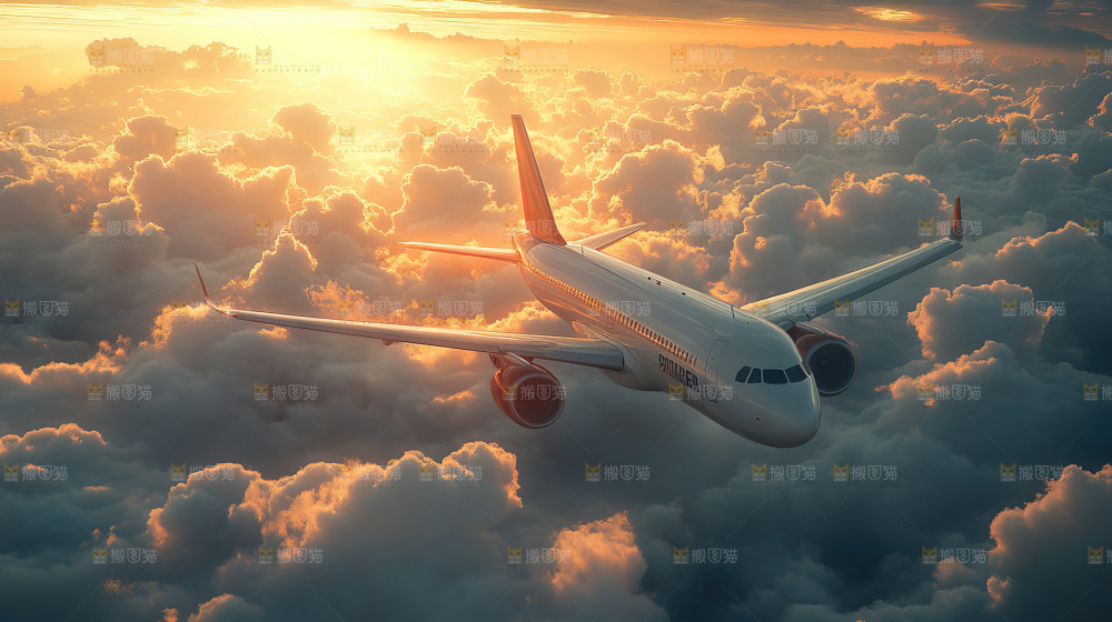 飞机离开地面飞向天空