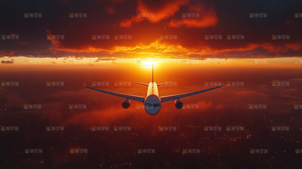 飞机离开地面飞向天空
