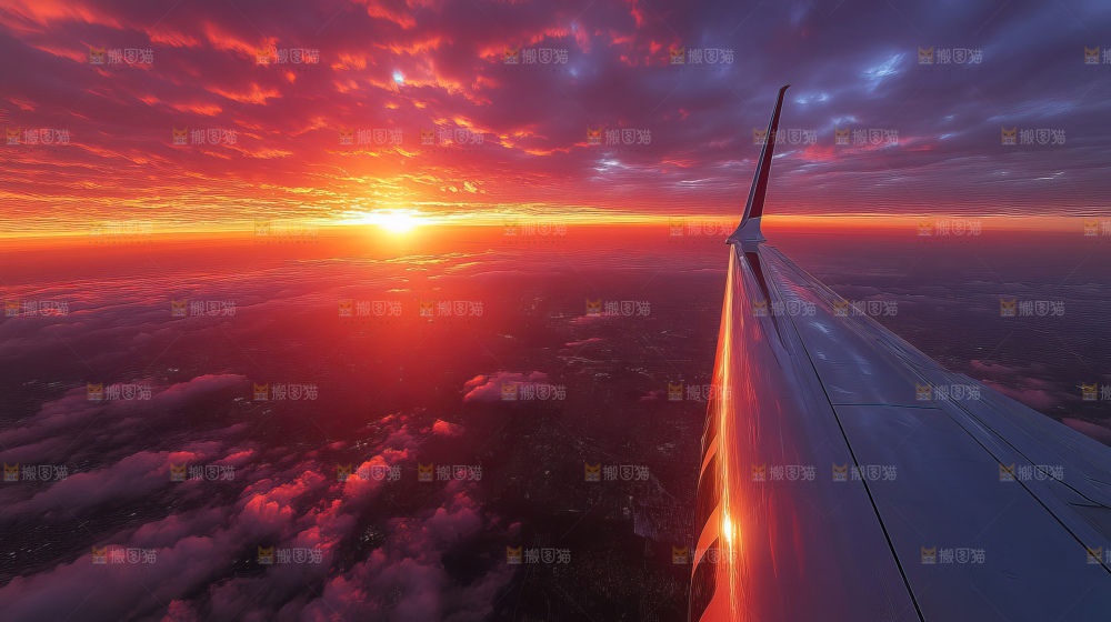 飞机离开地面飞向天空