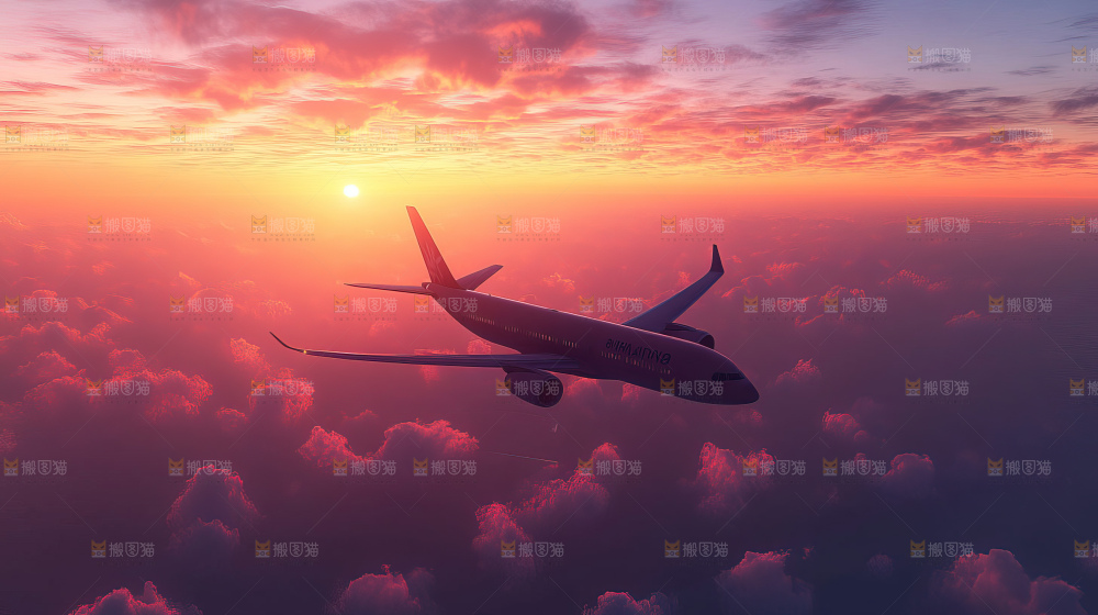 飞机离开地面飞向天空